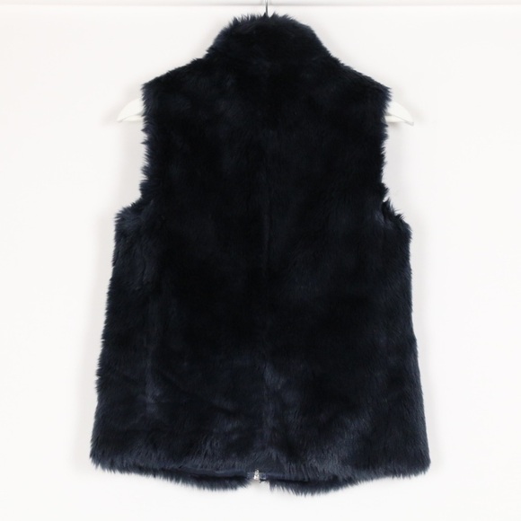 J. Crew Faux Fur Dark Blue Vest - Picture 5 of 7